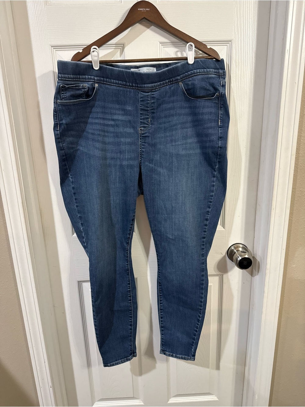 Levi Strauss Signature Pull-On Super Skinny Denim Blue Jeans Plus Size 22W